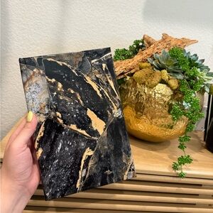 Black and Gold Marble Decorative Book